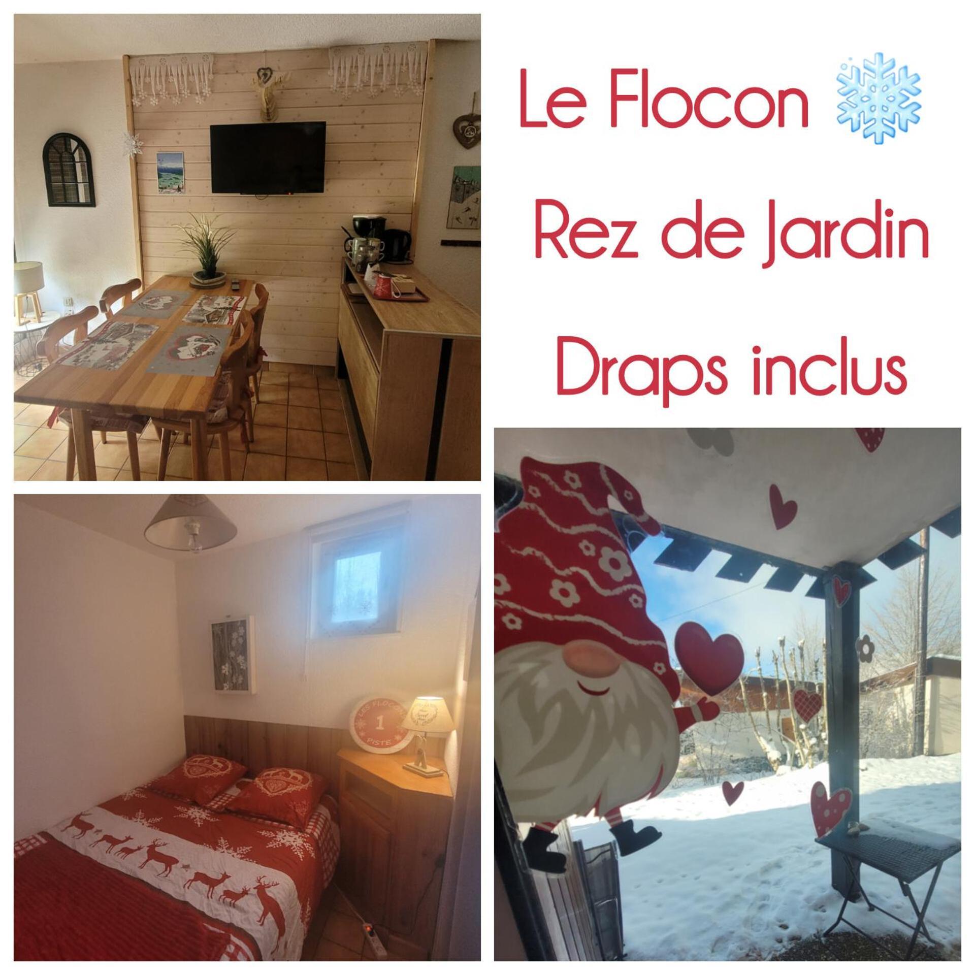 Appartement Le Flocon, Joli Petit Cocon 4 Pers En Rez De Jardin Draps Inclus 莱鲁斯 外观 照片